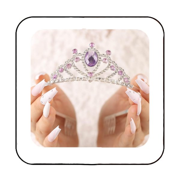 Brishow Purple Girls Tiaras and Crown Rhinestone Princess Tiara Christmas Crystal Gem Headband with Comb (Puple)
