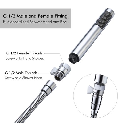 KES Shower Shut Off Valve G1/2" Brass with Handle Lever Water Flow Control Valve Flow Regulator Polished Chrome, K1140B3-CH-KES