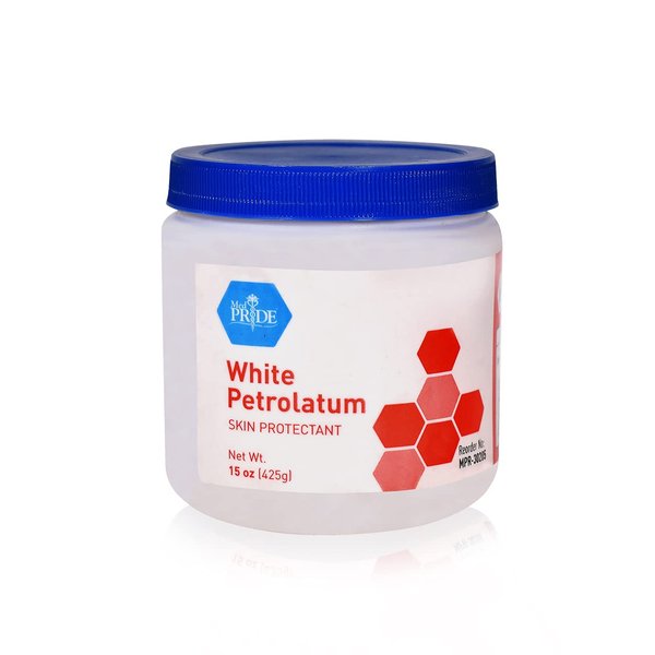 MED PRIDE Pure White Petrolatum Jelly Tub - Effective Skin Protectant For Dry Skin, Rashes, Minor Burns & Wounds- Powerful Moisturizer For Chapped Lips, Dry Hands, Chaffed Skin & Diaper Rash- 15oz