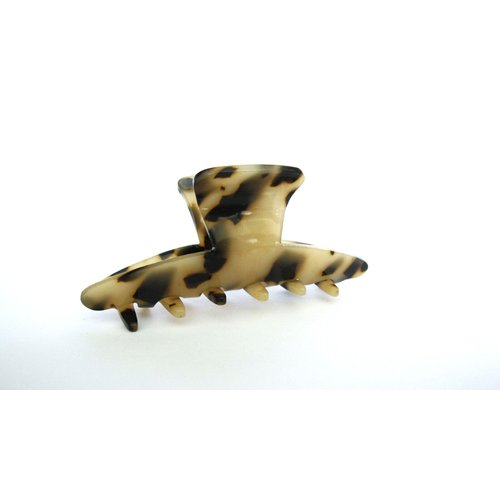 Medium tan and black tortoise marbled hair claw clip medium fine hair
