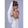 Bridal Veil White 2 Tier Elbow Length Edge Trimmed With Beads,Sequins,Crystals