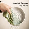 Cormomu Ceramic Spoon Rest for Kitchen Counter & Stove, Large Spoon Holder for Cooking Utensils, Heat-Resistant, Nonstick, Easy to Clean, Modern Kitchen Decor, Gradient Green