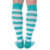 Doc Miller Open Toe Compression Socks for Women and Men 15-20mmHg, Shin Splints, Varicose Veins and Calf Injury Recovery, 1 Pair Teal White Medium Toeless Compression Socks Women
