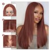 Ninroc Straight Lace Front Wigs Natural Black Layered Glueless Straight Hair Synthetic Lace Front Wig Pre Plucked Natural Hairline Heat Resistant Fiber Hair Lace Wigs For Women (Reddish Brown, 22inch)