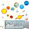 DECOWALL DS-8007 Planets in The Space Kids Wall Stickers Wall Decals Peel and Stick Removable Wall Stickers for Kids Nursery Bedroom Living Room (Small) d?cor