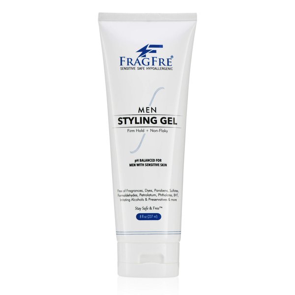 FRAGFRE Men's Firm Hold Hair Gel for Aggressive Styles - Paraben-Free Hypoallergenic Formula for Sensitive Skin, No Irritations - 8 oz
