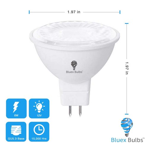 6 Pack BlueX LED MR16 Purple Light Bulb - 6W (50Watt Equivalent) - GU5.3 Bi-Pin Base 12V Purple LED Purple Bulb, Party Decoration, Porch, Home, Holiday Lighting, Decorative Illumination MR16 LED Bulb