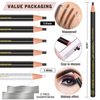KAIQIKAIXI 6Pcs Black Waterproof Eyebrow Pencils Makeup Set For Marking, Filling And Outlining, Tattoo Makeup And Microblading Supplies Kit-Hard Refills Are Easy To Color (Black)