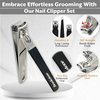 Brookstone Nail Clippers Set - Premium Stainless Steel Nail Clipper and Nail Cutter with Rubberized Non-Slip Grip, Includes Case and Tweezer, Two Nail Clippers for Precision Grooming