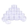 BENECREAT 16 Pack 1.97"x1.1" (30ml) Empty Clear Plastic Bead Storage Container jar with Rounded Screw-Top Lids for Beads, Nail Art, Glitter, Make Up, Cosmetics and Travel Cream