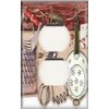 SnazzySwitch Kitchen Utensils Decorative Outlet Cover - Single Duplex Receptacle Wall Plate