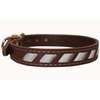 Genuine Leather Reflective Dog Collar 24"x1" Brown Fits 17"-21.5" Neck