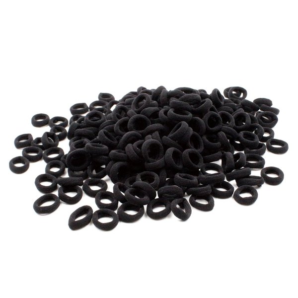 CYWLIFE Tiny Hair Ties Bands for Baby Girls Women Thin & Fine Hair, 100 PCS Black, 7MM No Crease Ponytail Holders Hair Elastics, No Hurt Durable Soft Rubber Bands for Kids Men