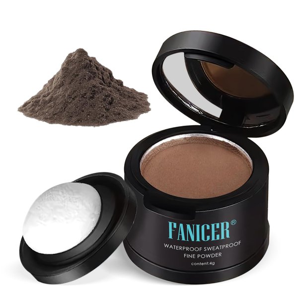Roots Cover Up Hairline Shadow Powder, Quickly Conceals Hair Loss,Coverage Hair Powder (Dark Brown)