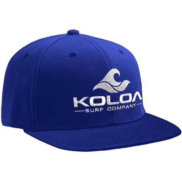 Koloa Surf-Classic Wave Logo Solid Snapback Hats-Royal/White