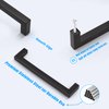 KNOBWELL 10 Pack 6-1/4" Matte Black Stainless Steel Kitchen Cabinet Handles, Cabinet Pulls Square T Bar Cupboard Door Handles, 6-1/4" Hole Spacing, Bathroom Cabinet Handles
