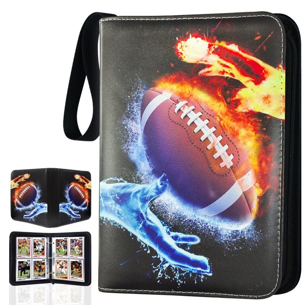ArtAubrey Football Card Binder 400 Pockets Trading Cards Albums with Sleeves Sports Card Binder Gifts for Card Collectors Card Holder Protectors Set for Football Cards