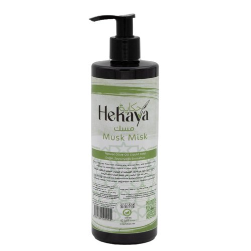 Hekaya Natural Liquid Soap, Olive oil &Coconut Oil soap for Cleansing, Hydration & Soft Skin.,Sulfate-Free, Paraben-Free,Handmade, Scented (Musk),Pump Bottle Dispenser -(13.5 Fl Oz / 400 mL)