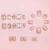 Yivaiks Y2K Glitter Press on Nails Short Fake Nails with Glue on Nails Rhinestones Butterfly Designs Glossy False Stick on Nils for Women and Girls…