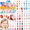 Major Dijit 7-Day Press on Nails for Kids - 84 pcs 7 pack Fake Nails for Girls Cute Pattern Self Adhesive Pre-glue False Nail Tips for Little Girls (Christmas Series)
