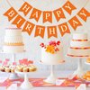 Waenerec Orange Birthday Banner Sign Happy Birthday Bunting Banner Garland for Kids Girl Woman Birthday Tea Party Decorations Bunting Flag Birthday Party Supplies