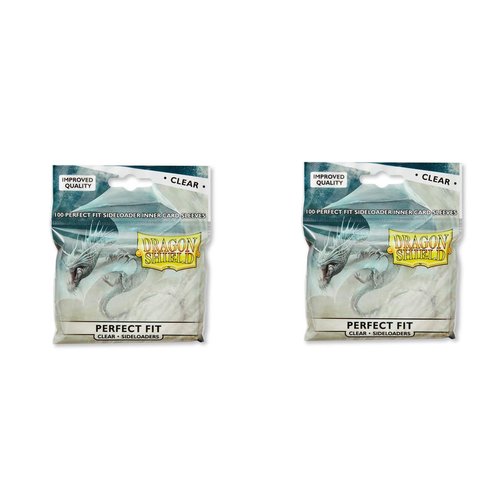 2 Packs Dragon Shield Inner Sleeve Sideloader Clear Standard Size 100 ct Card Sleeves Individual Pack