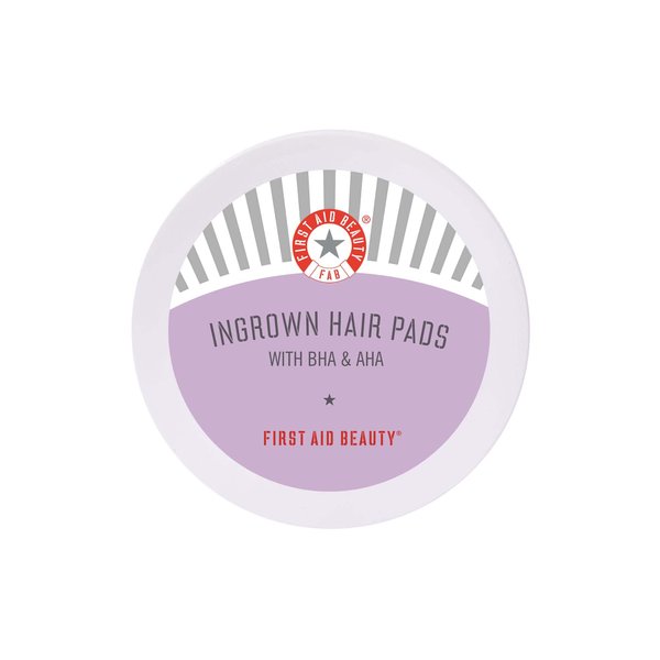First Aid Beauty Ingrown Hair Pads with BHA & AHA – Daily Treatment Prevents Razor Bumps + Ingrown Hairs and Soothes Irritation – 28 Pads