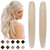 SEGO Claw Clip Ponytail Extension Human Hair 14" 105g Clip in Ponytail Hair Extensions Real Human Hair Pony Tails Hair Extensions Long Straight For Women 14 Inch Platinum Blonde