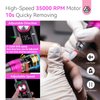 SAVILAND Portable Electric Nail Drill Kit: 35000RPM Rechargeable Electric Nail Drill with Basci 8*Drill Bits 50*Sanding Bands Nail Tool for Beginners Nail Art Removal Nail Care for Manicure & Pedicure
