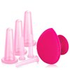 YAFIYGI Facial Cupping Set Kit for Face and Eye Massage Therapy Face Cupping Set Anti Aging for Anti-Aging Silicone Cups with Exfoliating Brush Simple and Effective Tool for Facial Cups Small Medium