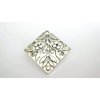 Small silver tone metal flower leaf alligator hair claw clip clamp fine hair