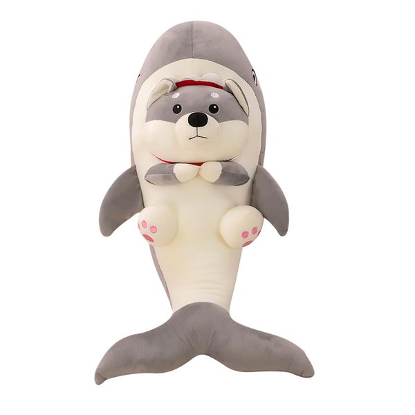 SUSULF Soft Shark Corgi Dog Plush Toy, Cute Shiba Inu Shark Plushie Hugging Doll Plush Pillow Sharkdog Stuffed Animal for Girls and Boys (33.4inch/85cm)