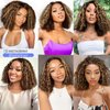 Eyefanniy Glueless Wigs Human Hair pre plucked Pre Cut, Blonde Highlights Short Curly Bob Lace Front Wigs for Black Women, 4x4 Lace Closure Wig with Elastic Band for Beginners, 200% Density, 12 Inch