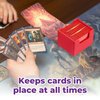 Arcane Fortress MTG Deck Box – Commander Deck Box for 120 Sleeved Cards with Art Interior – Leather Dividers, Nano-Fiber Exterior, Magnetic Closure – Perfect for Magic: The Gathering, TCG - Red