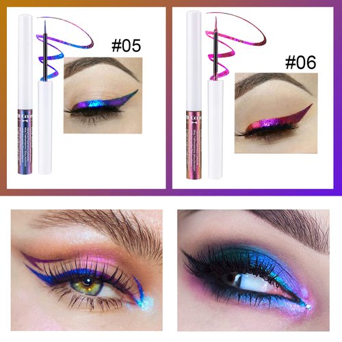 6 Colors Chameleon Liquid Eyeshadow Metallic Glitter Shimmer Eye Shadow Set Long Lasting Waterproof Multichrome Eyeshadows Makeup Set