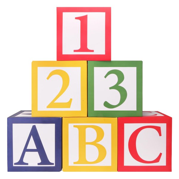 6 Pcs ABC Friend Street Party Decoration 30 x 30 cm Alphabet back to school party decorations，Graduation Favor Balloon Box Toy Inspire Birthday Party Decor for Celebration Christmas New Year