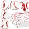 Baseball Party Decorations - 81Pcs Baseball Plates and Napkins Sets, Baseball Tablecloth for Sports Fans Kid Adult Baseball Birthday Party Supplies, Serve 20
