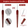 LOOEN Smooth Crochet Hooks with Mertric Numbers and 10 pcs Stitch Markers, 6 pcs Sweing Needles, 1 pc Sandalwood Crochet Hook Bag, Hand Polished Stainless Steel Crochet Hook with Wood Handle(3.0mm)