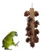 Tnfeeon Birds Bite Toy Parrots Birds Bite Toy Wooden Pine Cone Hanging Parrots Chewing Toy Parrots Beak Grinding Toy Parrots Molar Toy Bird Pine Cone Toy Bird Cage Hanging Toy