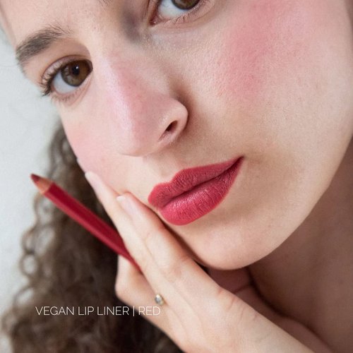 FITGLOW Beauty - Natural Lip Liner Pencil With Blending Brush | Vegan, Woman-Owned Clean Beauty (Red)