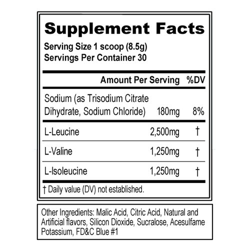 Evlution EVL BCAAs Amino Acids Powder - BCAA Powder Post Workout Recovery Drink and Stim Free Pre Workout Energy Drink Powder - 5g Branched Chain Amino Acids Supplement for Men - Blue Raz