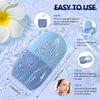 2pcs Ice Roller for Face and Eye, Silicone Ice Facial Roller Ice Holder, Face Ice Mold Skin Care, Face Icers Reusable Ice Cube Roller for Shrink Pores Anti Wrinkle Reduce Puffiness, Pink Blue