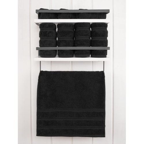 American Soft Linen Luxury Hand Towels for Bathroom, 100% Cotton Turkish 4 Piece Hand Towel Set, 600 GSM Hand Face Towels for Kitchen, Black Hand Towels
