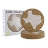 Texas Coaster Set Cork 3.5 Inch Coasters - 4 Texas Coasters Texas Gift