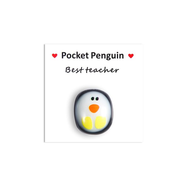 TOYMIS Pocket Penguin Stone, Mini Cute Pocket Penguin Hug Me with Encouraging Greeting Card Mini Penguin Toy Ornament Decoration for Thanksgivings Valentines Teachers' Day Gift Encouragement (Style 2)