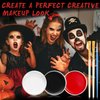AOAZXBB White Black Red Face Paint Clown Makeup Kit for Kids Adults,Oil Based Face Body Paint with Brushes for Halloween Cosplay Zombie Vampire SFX Makeup Kit