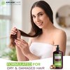 Arganicare Natural Macadamia Shampoo for Dry Damaged Hair - Hair Repair Treatment for Damaged Hair Enriched with Argan Oil, Shea Moisture, and Witch Hazel - Macadamia Hydrating Shampoo | 13.5 fl oz