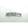 Blue stone silver tone metal design native tribal hair clip barrette
