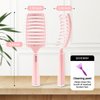 RHOS Curved Vented Hair Brush for Faster Blow Drying/Styling,Paddle Vented Hair Brush for Women&Men-Styling Hair Brush for Curly,Thick,Bangs,Wet and Dry Hair (1 Pack-Pink)