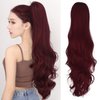 JHZSJF Red ponytail Extension Wavy Drawstring Fak Ponytails,Long Body Clip Hair Extensions Pony Tail Hair Pieces For Women Girls (28 inches, 28"-116-Claret)